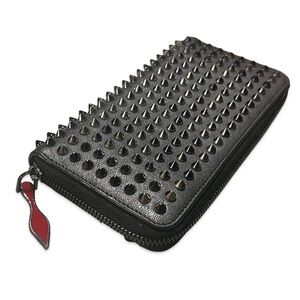 Christian Louboutin Panettone Gunmetal Black Large Studded Wallet